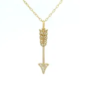 14 Karat Yellow Gold and Diamond Arrow Charm