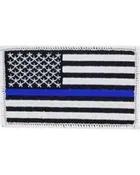 Police Thin Blue Line Flag Embroided Iron/Sew on Patch — American Heroes