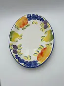 Bizzirri Oval Ceramic Platter Hand Painted w/Colorful Fruit
