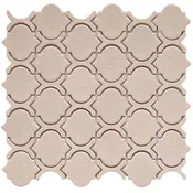 Arabesque Crackled Glass Mosaic Wall Tile in Pink Beige