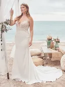 Alda – Chic Satin Sheath Wedding Dress by Rebecca Ingram