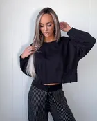 Above & Beyond Crop Sweatshirt - Black