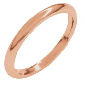 10K Rose Gold 2 mm Comfort-Fit Half Round Band Size 6