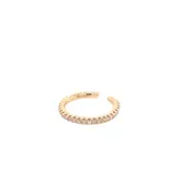 14K Yellow Gold Single Diamond Ear Cuff