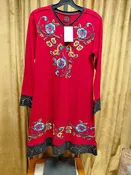 Double D Ranch Red Beaded Flower Dress Size XS