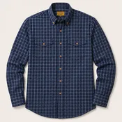 Men’s Blue Plaid Long Sleeve Cowboy Western Button Down Shirt