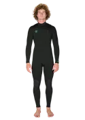 7 Seas 3-2 Full Chest Zip Wetsuit - Black with Jade Logos