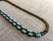 124B Double-Rondel Mix Color Block Necklace