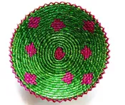 12 in. x 12 in. Hand-Woven Southwestern Design Handmade Bright Green Basket Brbsf-171
