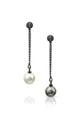 Black and White Pearl Earrings