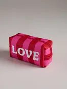 Cara Striped "Love" Zip Pouch