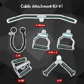Base Cable Attachment Kit - Cable attachment kit #1 - Muscle D Fitness - Triceps Rope, Lat Bar, Triceps Press-Down, Single Handles