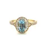 14KT Oval Aquamarine Ring