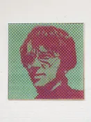 1960's Original Red and Green Woven Self Portrait by Richard Proctor