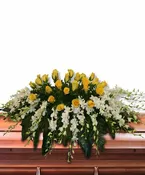 White Orchid and Yellow Rose