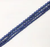 Dark Blue Smooth Round Magnesite Turquoise Bead Strand