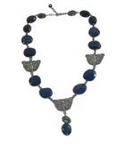 10107 Lapis, Butterfly, Sterling Silver Necklace
