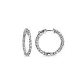 14KW Gold Diamond Outside/Inside Hoop Earrings 44D=2.00Ct