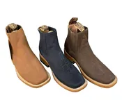 Men’s Short Ankle Boots Square Toe Handcrafted Rodeo Cow Boy Boots