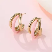 18K Stainless Steel Tarnish Free Enamel Hoop