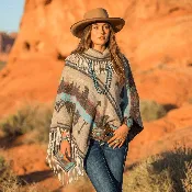 Fringe Collar Fringe Poncho
