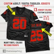 Matching Adult & Kids Sizes Numbered Football Jerseys Your Text Custom Team Name, Numbers