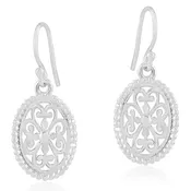 Beaded Oval Heart Scroll Earrings