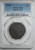 1796 Liberty Cap Large Cent 1C PCGS G06