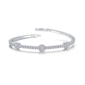 2.9 CTW Halo Station Flexible Tennis Bracelet