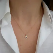 14k Diamond and Marquise Amethyst Gem Necklace
