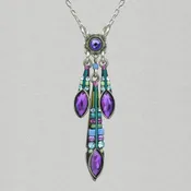 Firefly Carmel Three Drop Necklace - Purple