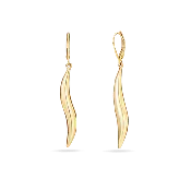 10K Gold Wave Drop Earrings — Sample Sale