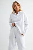 100% Cotton Collared Long Sleeve in White