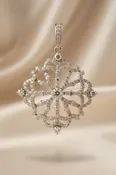 10KW .50ctw Diamond Filigree Snowflake Pendant