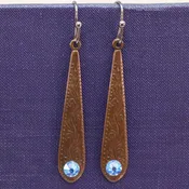 Black Tie &amp;amp; Blue Jeans Etched Vintage Teardrop Earrings #EW549-172