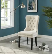 (2) Kendall Dining Chairs w Tufted Velvet Fabric