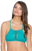 Aerin Rose Women's Teal Rogue Bikini Top