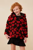 All Over Floral Fleece Hooded Jacket