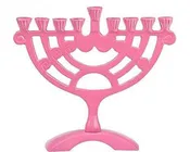 6"  Hannukah Candle Menorah Pink