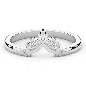 0.15CT.TW ROUND LAB DIAMOND TIARA WEDDING BAND