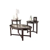 3INPK DRK BRN W/GLASS