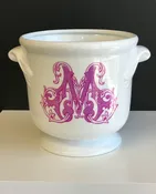 6" Monogram Porcelain Cachepot