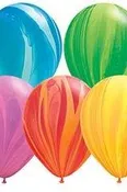 11" Printed,  Agate & Chrome Balloons