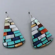 Blue Inlaid Earrings by Charlene Reano