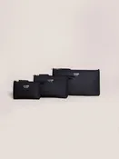 3 Piece Pouch Clutch Purse Set | Black