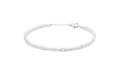 14K White Gold 6 1/2 Inches Stations Bangle 0.65 Ctw H SI Diamond