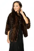 Chevron Sectioned Mink Fur Cape
