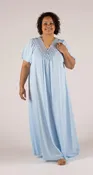 Shadowline® Beloved Flutter Sleeve Lace Babydoll Long Nightgown