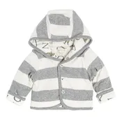 A-Bee-C Organic Cotton Baby Boy  Reversible Jacket - Heather Grey / White