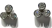 3 Diamond Stud Earrings
